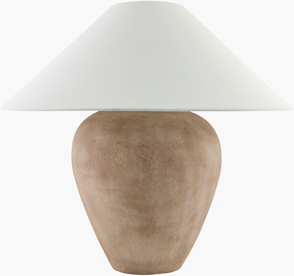 Livabliss Camden Ceramic Base Table Lamp with Wide Linen Shade for Living Room or Console GACF-002