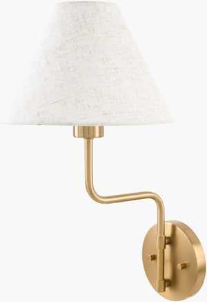 Livabliss The Chet Linen Shade Metal Wall Sconce French Country Cottage Ambient Bedroom Light GACT-002