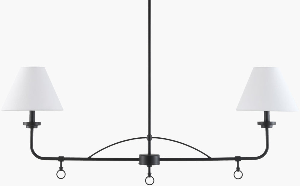 Livabliss The Channy Elongated Linen Pendant Light French Country Farmhouse Dining Fixture GACY-001