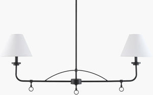 Livabliss The Channy Elongated Linen Pendant Light French Country Farmhouse Dining Fixture GACY-001