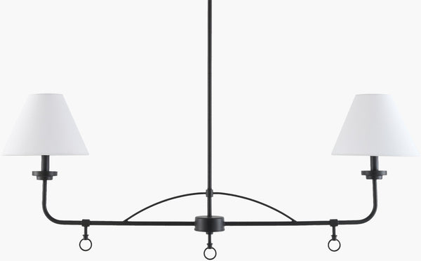 Livabliss The Channy Elongated Linen Pendant Light French Country Farmhouse Dining Fixture GACY-001