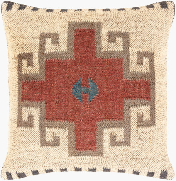 Livabliss Gada Handcrafted Southwestern Geometric Throw Pillow Wool Jute Cotton Earthy Texture GAD002-2020D