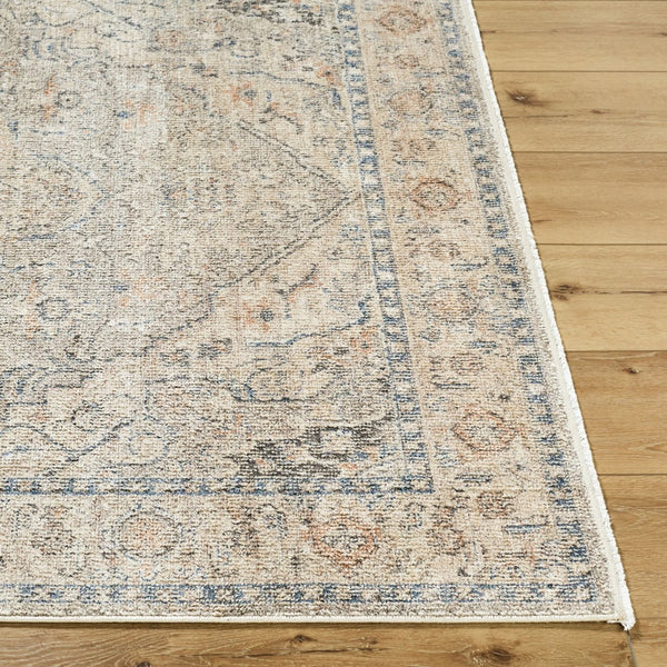 Livabliss Maria Elena Medallion Accent Rug Polyester Woven Fringe Trim Transitional Entryway Decor Taupe, Beige 2'2" x 3'9" GADA2300-2745
