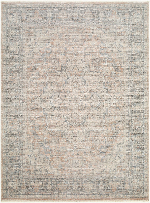 Livabliss Maria Elena Floral Medallion Accent Rug Polyester Woven Fringe Boho Entryway Layer Brown, Beige 7'10" x 10' GADA2302-71010