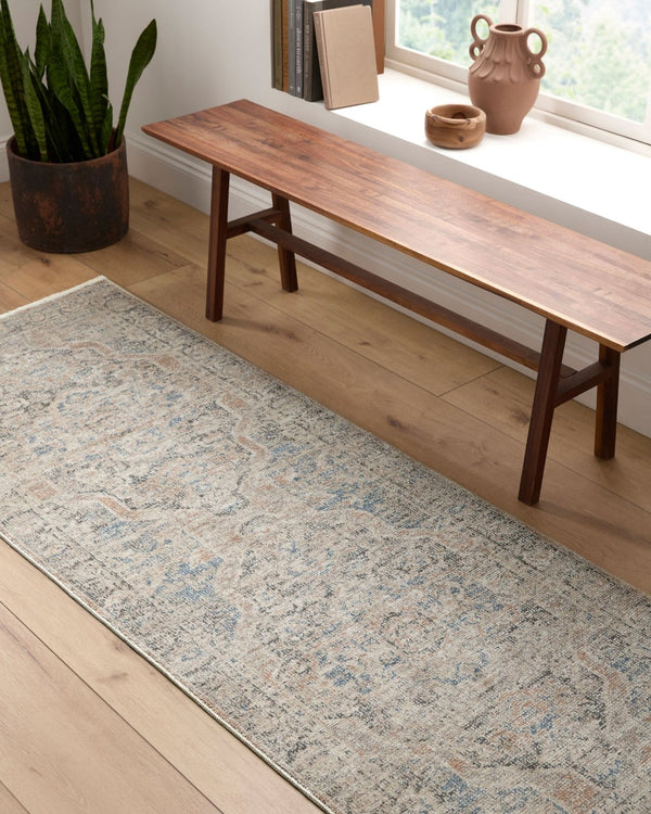 Livabliss Maria Elena Medallion Accent Rug Bohemian Fringe Polyester Woven Entryway Bedside Indigo Dark Brown, Oat 2'7" x 7'3" GADA2303-2773