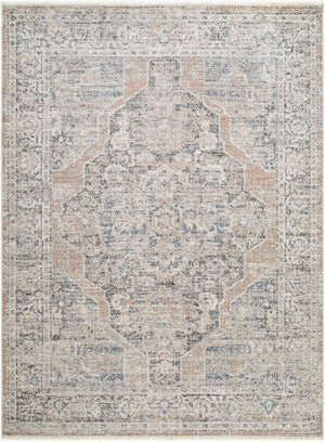 Livabliss Maria Elena Medallion Accent Rug Bohemian Fringe Polyester Woven Entryway Bedside Indigo Dark Brown, Oat 2'2" x 3'9" GADA2303-2745