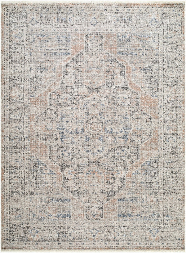 Livabliss Maria Elena Medallion Accent Rug Bohemian Fringe Polyester Woven Entryway Bedside Indigo Dark Brown, Oat 2'2" x 3'9" GADA2303-2745