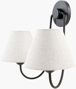 Livabliss The Dillon French Country Linen Shade Metal Wall Sconce for Bedroom Entryway GADN-001
