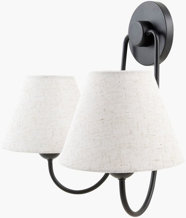 Livabliss The Dillon French Country Linen Shade Metal Wall Sconce for Bedroom Entryway GADN-001