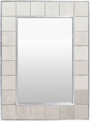 Surya Galen Elegant Hand-painted 40"H X 30"W Mirror - Stylish Décor Accent For Any Room's Aesthetic Appeal Frame, Metallic ,Silver Manufactured Wood Gae001-402