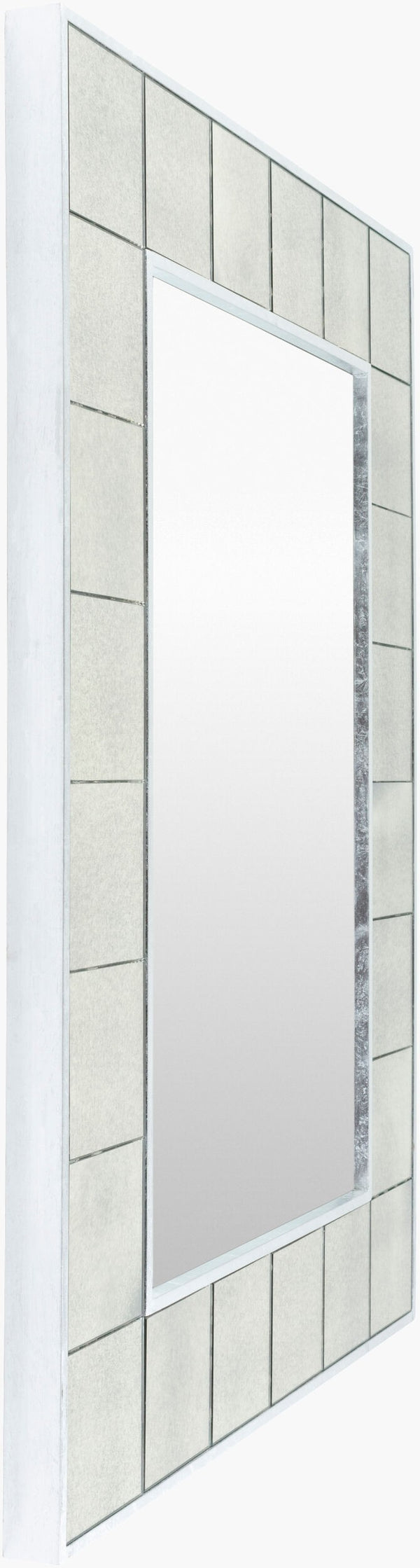 Surya Galen Elegant Hand-painted 40"H X 30"W Mirror - Stylish Décor Accent For Any Room's Aesthetic Appeal Frame, Metallic ,Silver Manufactured Wood Gae001-402