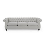 Christopher Knight Home® - Noble House - Parksley Tufted Chesterfield Fabric 3 Seater Sofa