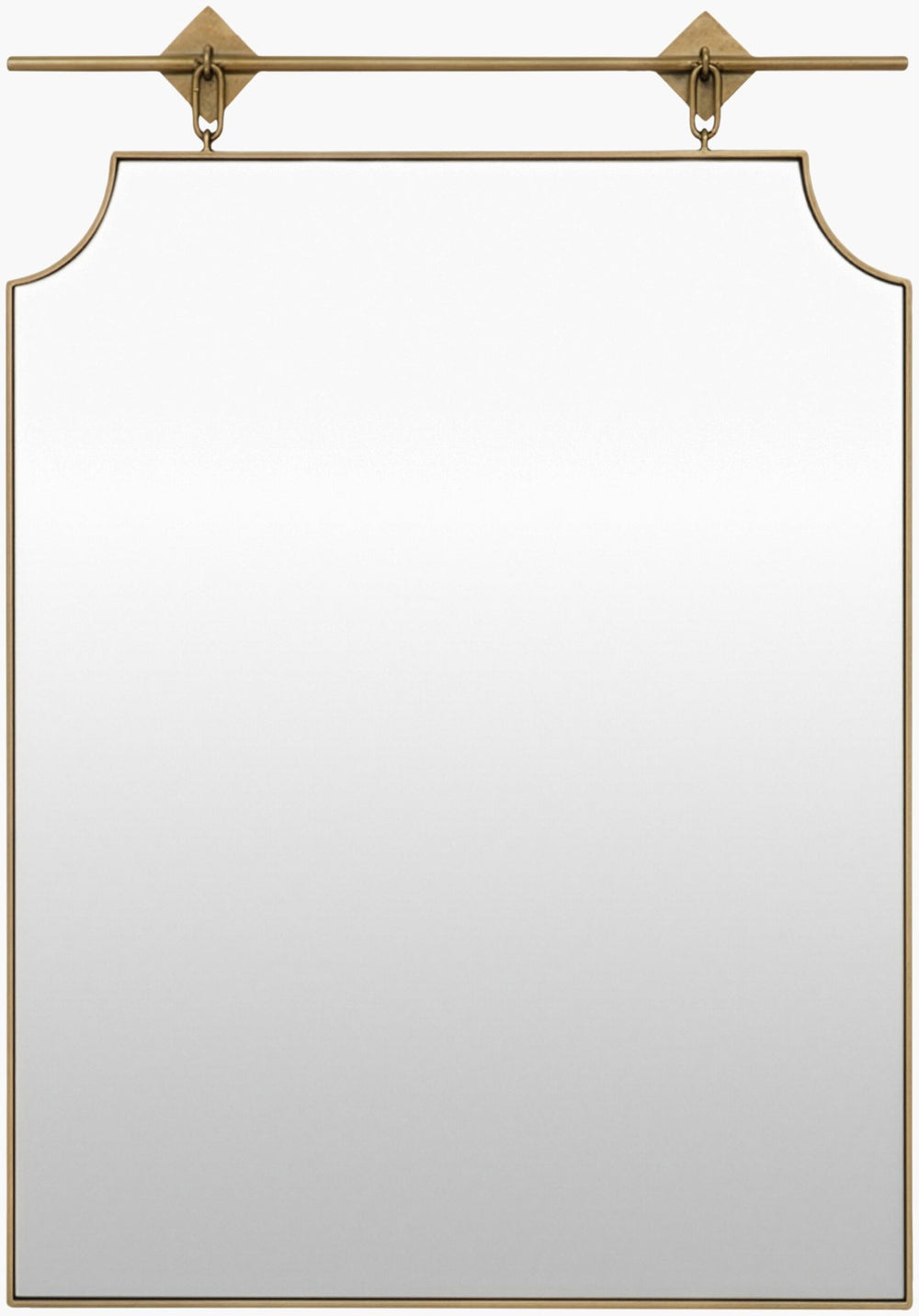 Livabliss Jessika Mid-century Modern Geometric Accent Mirror Slim Wall Frame for Entryway Bedroom Gold 32"H x 22"W x 1"D GAJE001-32221