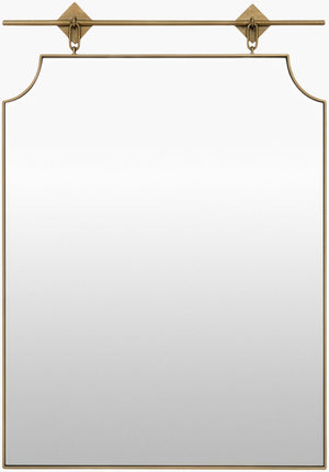 Livabliss Jessika Mid-century Modern Geometric Accent Mirror Slim Wall Frame for Entryway Bedroom Gold 32"H x 22"W x 1"D GAJE001-32221