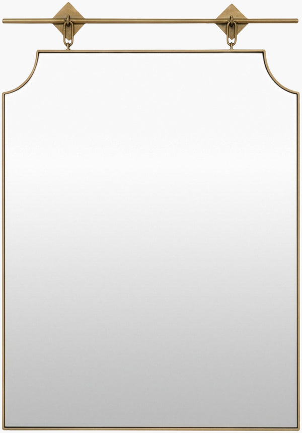 Livabliss Jessika Mid-century Modern Geometric Accent Mirror Slim Wall Frame for Entryway Bedroom Gold 32"H x 22"W x 1"D GAJE001-32221