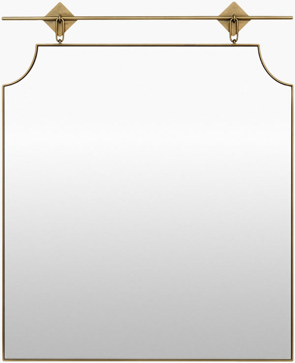Livabliss Jessika Mid-century Modern Geometric Accent Mirror Slim Wall Frame for Entryway Bedroom Gold 36"H x 29"W x 1"D GAJE001-36291