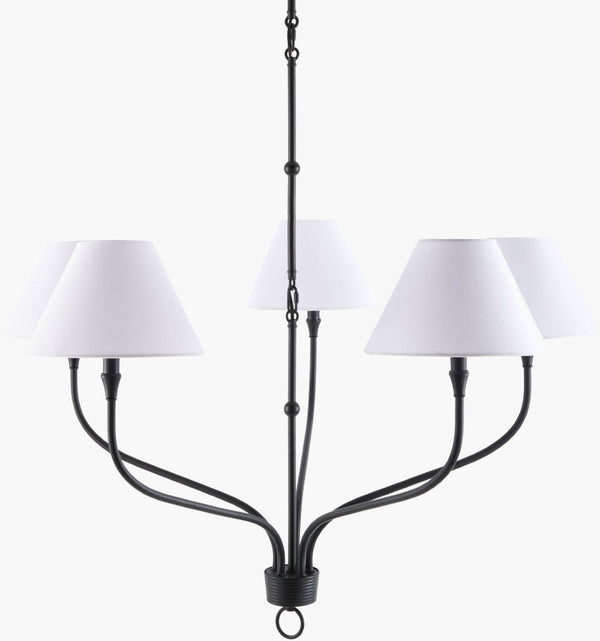 Livabliss The Johanna French Country Linen Shade Chandelier for Dining Rooms and Entryways GAJN-003