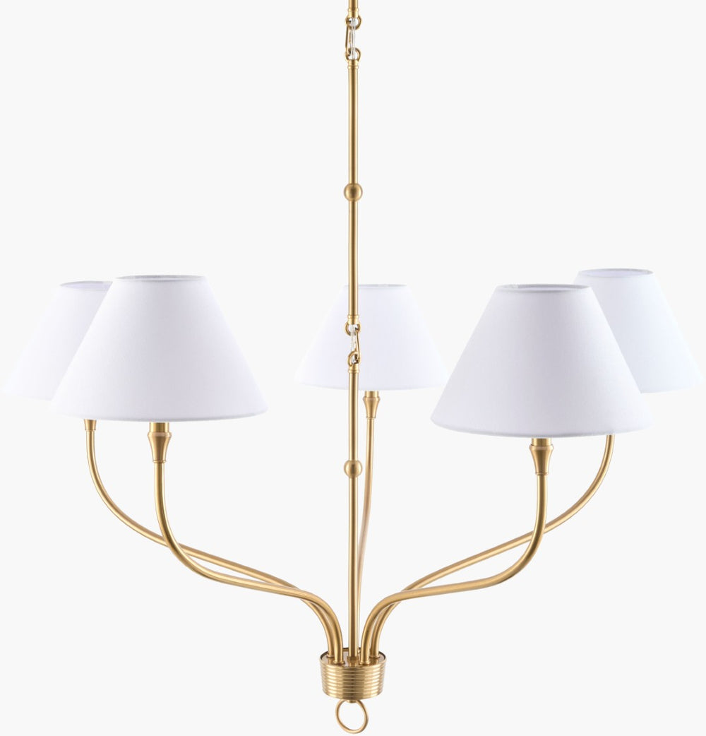 Livabliss The Johanna French Country Linen Shade Chandelier for Dining Room or Entryway GAJN-004