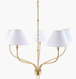 Livabliss The Johanna French Country Linen Shade Chandelier for Dining Room or Entryway GAJN-004