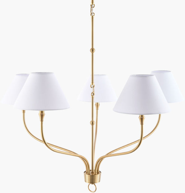 Livabliss The Johanna French Country Linen Shade Chandelier for Dining Room or Entryway GAJN-004