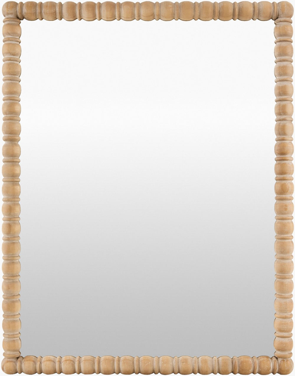 Livabliss Karling Blair Beaded Pine Wood Accent Mirror Handcrafted Bohemian Wall Decor Brown 39"H x 31"W x 2"D GAKB1000-3931