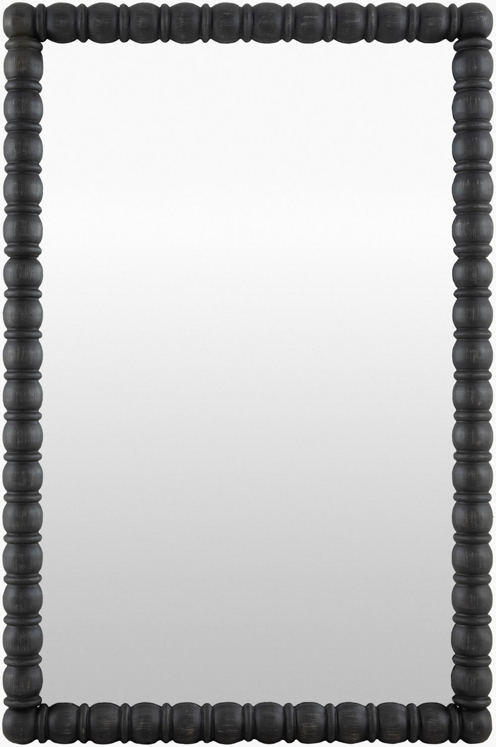 Livabliss Karling Blair Beaded Pine Wood Accent Mirror Vertical Entryway Hallway Wall Decor Black 39"H x 31"W x 2"D GAKB1001-3931