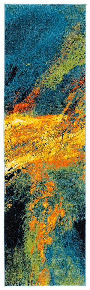 Safavieh Galaxy 117 Power Loomed Contemporary Rug Blue / Yellow GAL117L-26