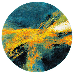 Safavieh Galaxy 117 Power Loomed Contemporary Rug Blue / Yellow GAL117L-26