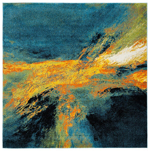 Safavieh Galaxy 117 Power Loomed Contemporary Rug Blue / Yellow GAL117L-26