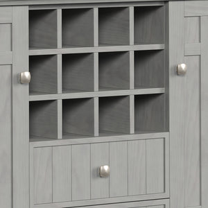 English Elm Bedford - Handcrafted Buffet & Wine Rack In Fog Grey - Elegant Storage For Dining & Living Spaces B136P158484