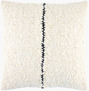 Livabliss Larocco Handcrafted Wool Cotton Woven Throw Pillow Neutral Linear Accent for Any Room GALR001-2020
