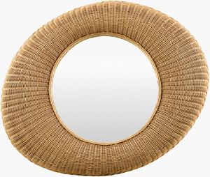 Livabliss Lye Woven Rattan Wall Mirror Handcrafted Bohemian Accent for Entryway or Bedroom GALY001-3239