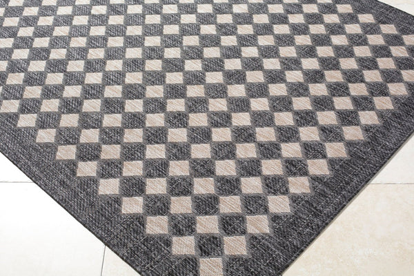 Livabliss Mulberry Flatweave Polypropylene Rug Turkey Woven for Indoor Outdoor Entryway Use Black, Tan 9'2" x 12' GAMU2300-9212