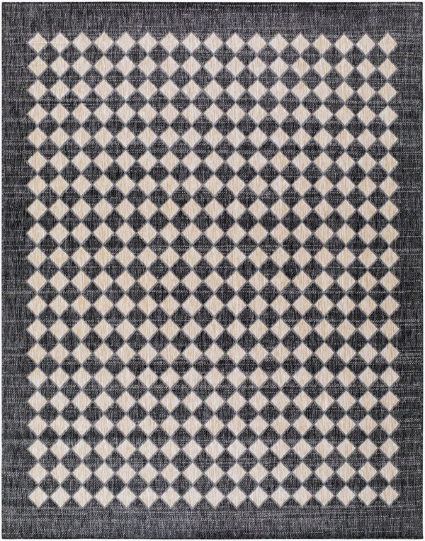 Livabliss Mulberry Flatweave Polypropylene Rug Turkey Woven for Indoor Outdoor Entryway Use Black, Tan 7'10" x 10' GAMU2300-71010