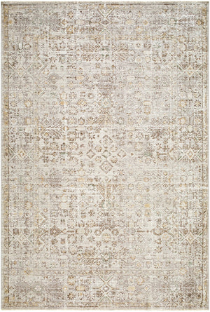 Livabliss Myrtle Avenue Floral Geometric Area Rug with Fringe Detail for Living Room Decor Taupe, Medium G 8'10" x 12'2" GAMY2300-810122