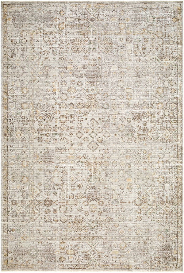 Livabliss Myrtle Avenue Floral Geometric Area Rug with Fringe Detail for Living Room Decor Taupe, Medium G 8'10" x 12'2" GAMY2300-810122