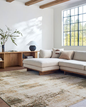 Livabliss Myrtle Avenue Earthy Abstract Area Rug with Fringe Soft Machine Woven Living Room Accent Taupe, Cream 7'10" x 10'2" GAMY2302-710102