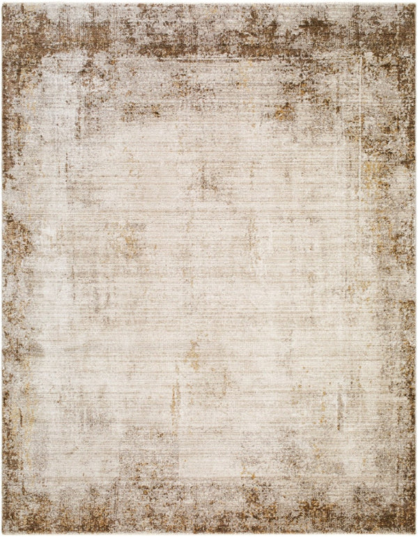 Livabliss Myrtle Avenue Warm Abstract Area Rug with Fringe Bohemian Living Room Accent Taupe, Cream 7'10" x 10'2" GAMY2303-710102