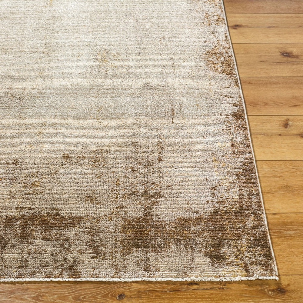 Livabliss Myrtle Avenue Warm Abstract Area Rug with Fringe Bohemian Living Room Accent Taupe, Cream 6'7" x 9' GAMY2303-679