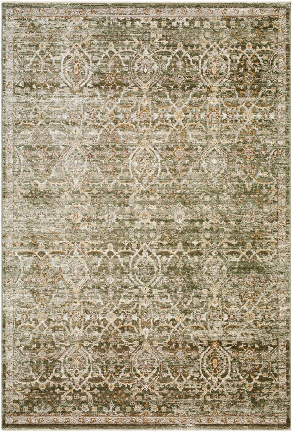 Livabliss Myrtle Avenue Floral Lattice Indoor Rug Botanical Green Polypropylene Living Room Olive, Taupe 8'10" x 12'2" GAMY2305-810122
