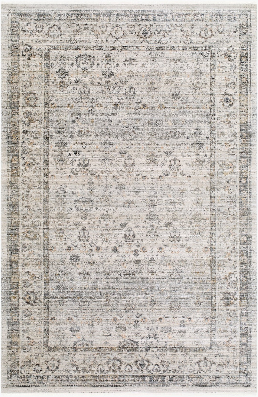 Livabliss Neiland Turkish Woven Polyester Area Rug with Fringe for Entryways and Patios Medium Gray, Bl 9' x 13'1" GANL2302-9131