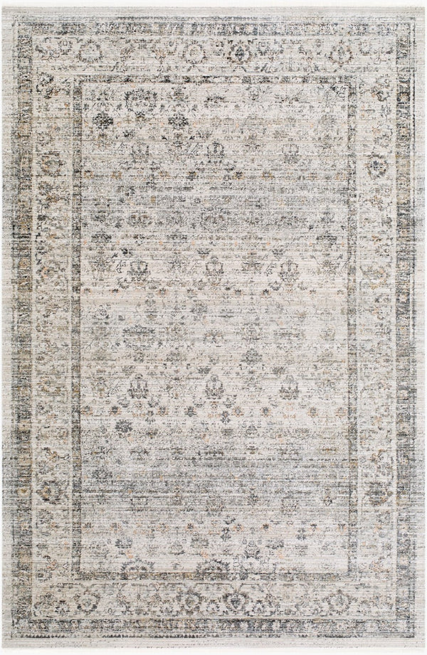 Livabliss Neiland Turkish Woven Polyester Area Rug with Fringe for Entryways and Patios Medium Gray, Bl 9' x 13'1" GANL2302-9131