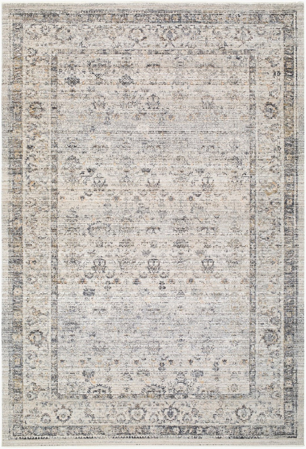 Livabliss Neiland Turkish Woven Polyester Area Rug with Fringe for Entryways and Patios Medium Gray, Bl 9' x 13'1" GANL2302-9131