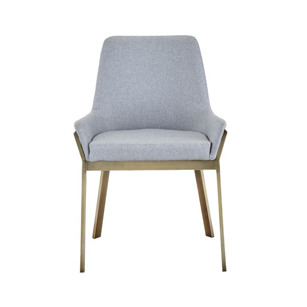 VIG Furniture Ganon Upholstered Light Grey Dining Chair With Brushed Antique Brass Wrap Legs — Comfort & Style VGGAGA-6736CH-GRY-DC