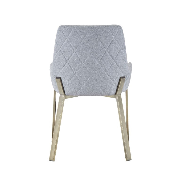 VIG Furniture Ganon Upholstered Light Grey Dining Chair With Brushed Antique Brass Wrap Legs — Comfort & Style VGGAGA-6736CH-GRY-DC