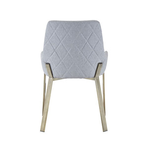 VIG Furniture Ganon Upholstered Light Grey Dining Chair With Brushed Antique Brass Wrap Legs — Comfort & Style VGGAGA-6736CH-GRY-DC