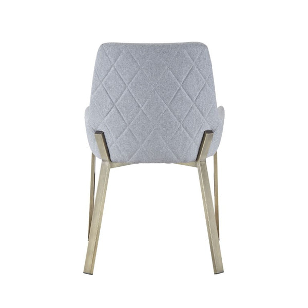 VIG Furniture Ganon Upholstered Light Grey Dining Chair With Brushed Antique Brass Wrap Legs — Comfort & Style VGGAGA-6736CH-GRY-DC