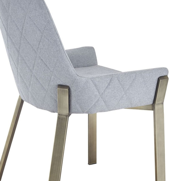 VIG Furniture Ganon Upholstered Light Grey Dining Chair With Brushed Antique Brass Wrap Legs — Comfort & Style VGGAGA-6736CH-GRY-DC