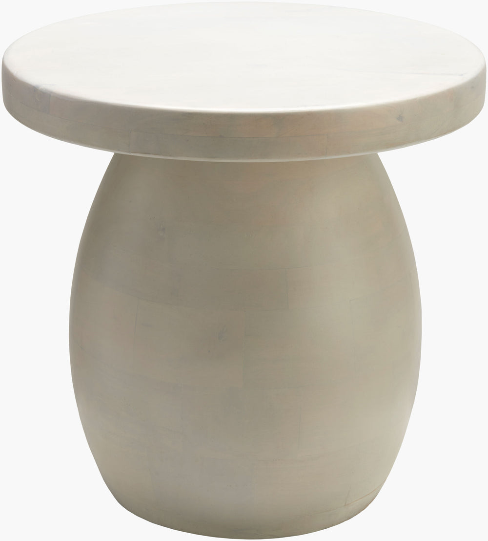 Surya Gant End Table - Elegant Mango Wood Accent With Shelves For Living Room & Bedroom, 20" X 20" X 20" Top, White,Base, White Mango Wood,Mango Wood Gant-001