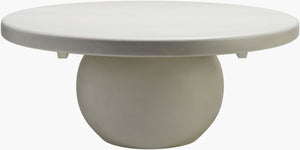 Surya Gant Coffee Table - Exquisite Mango Wood Design, 15"H X 35"W X 35"D, Effortless Elegance For Your Home Top, White,Base, White Mango Wood,Mango Wood Gant-002